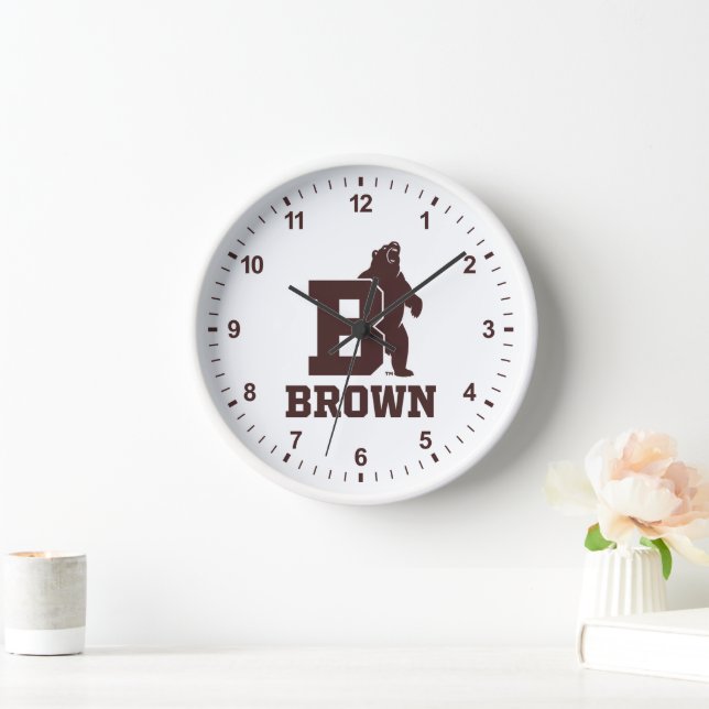 Brown Text Logo & Bear Clock (Home)