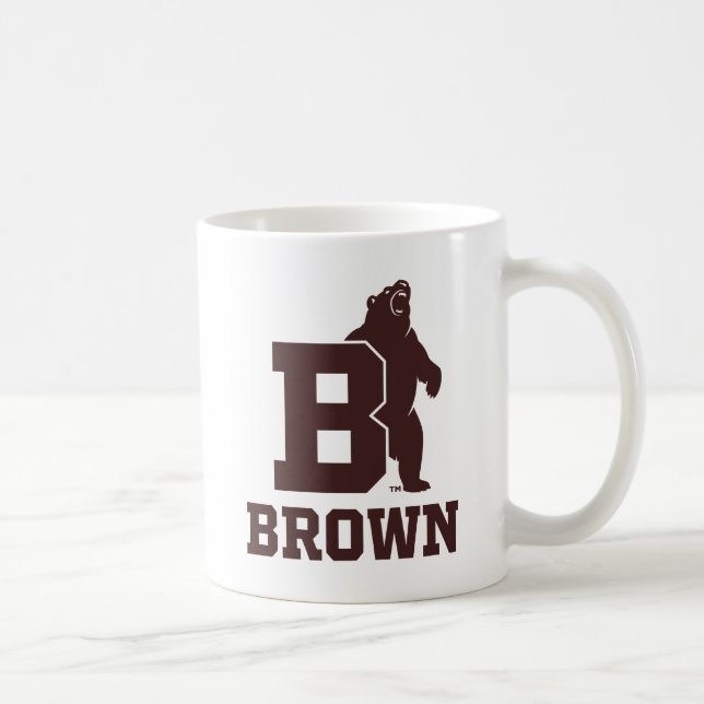 Brown Text Logo & Bear Coffee Mug (Right)