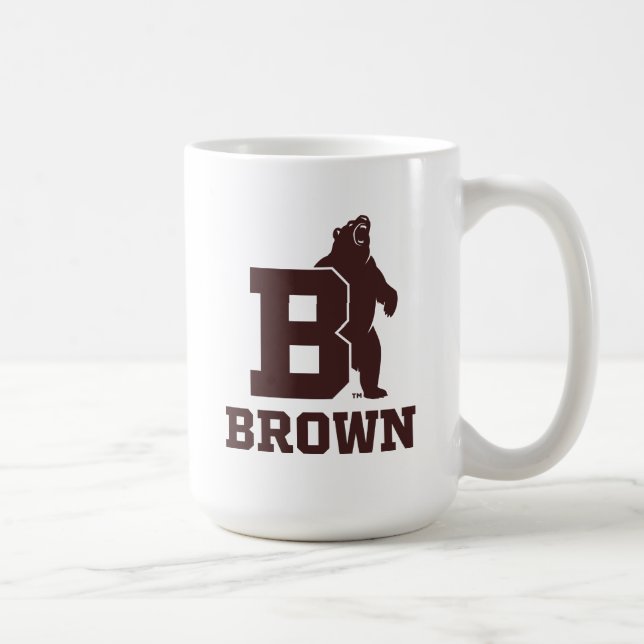 Brown Text Logo & Bear Coffee Mug (Right)