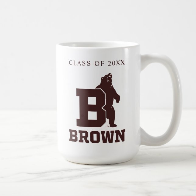 Brown Text Logo & Bear Coffee Mug (Right)