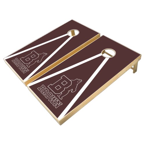 Brown Text Logo  Bear Cornhole Set