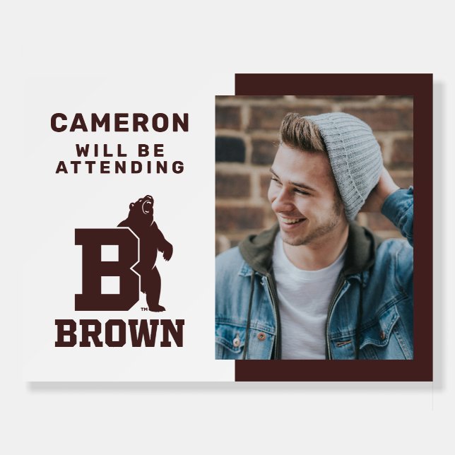 Brown Text Logo & Bear Foam Board (Front)