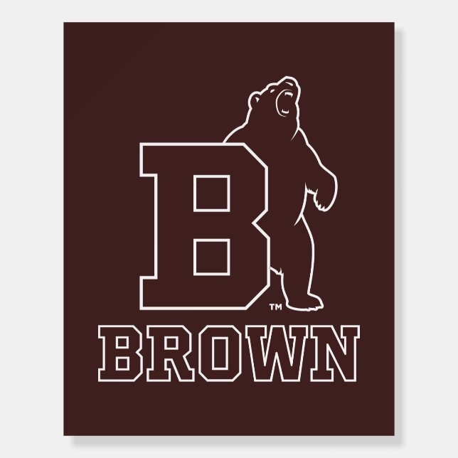Brown Text Logo & Bear Foam Board (Front)