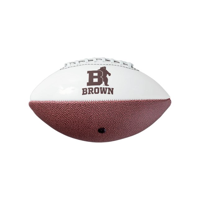 Brown Text Logo & Bear Football (Rotated 270)