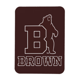 Brown Text Logo & Bear Magnet