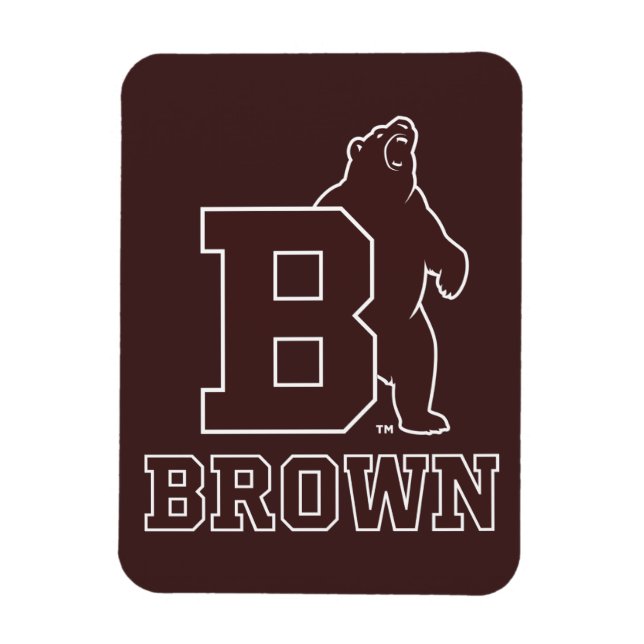Brown Text Logo & Bear Magnet (Vertical)