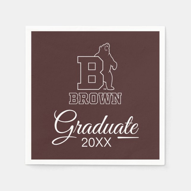 Brown Text Logo & Bear Napkins (Front)