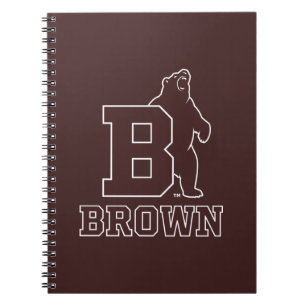 Brown Text Logo & Bear Notebook