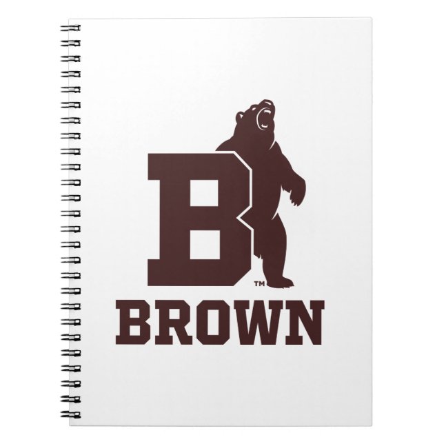 Brown Text Logo & Bear Notebook (Front)