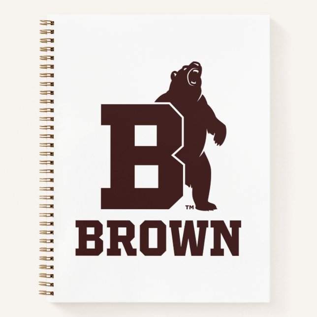 Brown Text Logo & Bear Notebook (Front)