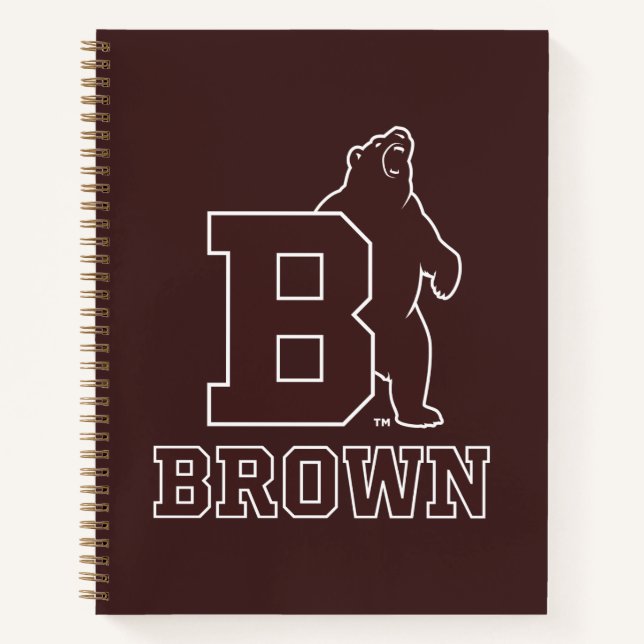Brown Text Logo & Bear Notebook (Front)