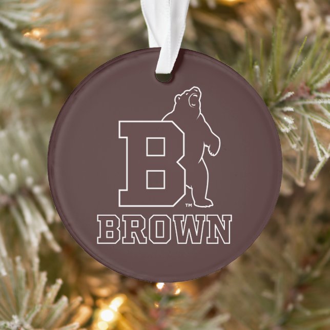 Brown Text Logo & Bear Ornament (Tree)