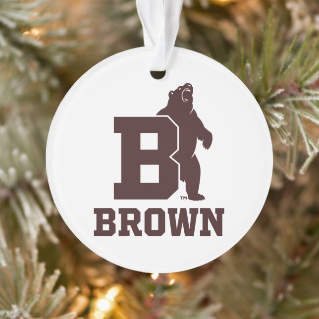 Brown Text Logo & Bear Ornament (Tree)