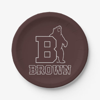 Brown Text Logo & Bear Paper Plates