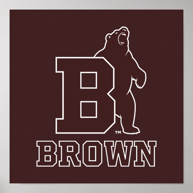Brown Text Logo & Bear Poster (Front)