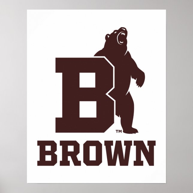 Brown Text Logo & Bear Poster (Front)