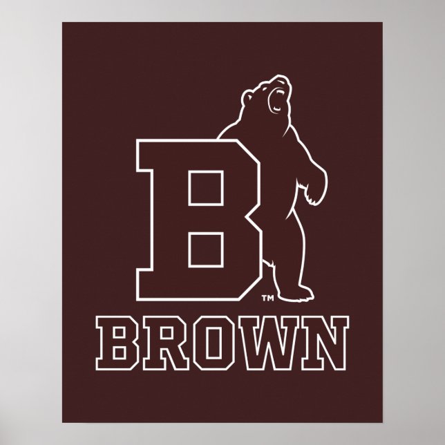 Brown Text Logo & Bear Poster (Front)