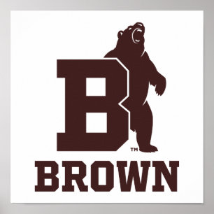 Brown Text Logo & Bear Poster