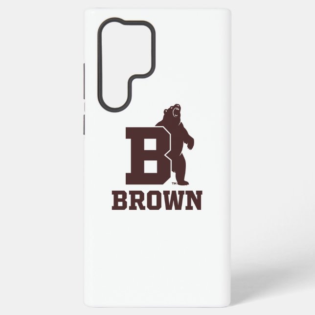 Brown Text Logo & Bear Samsung Galaxy Case (Back)