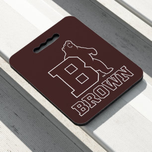 Brown Text Logo & Bear Seat Cushion