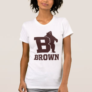 Brown Text Logo & Bear T-Shirt