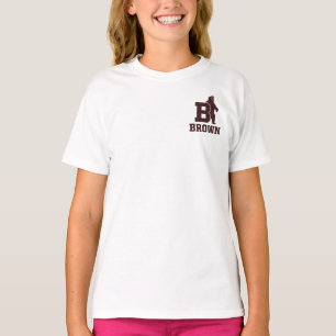 Brown Text Logo & Bear T-Shirt