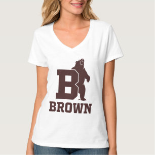 Brown Text Logo & Bear T-Shirt