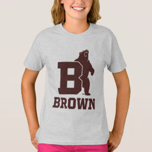 Brown Text Logo & Bear T-Shirt