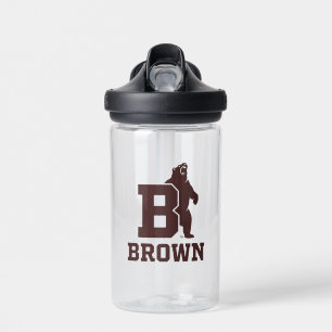 Brown Text Logo & Bear Water Bottle