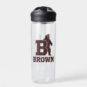 Brown Text Logo & Bear Water Bottle