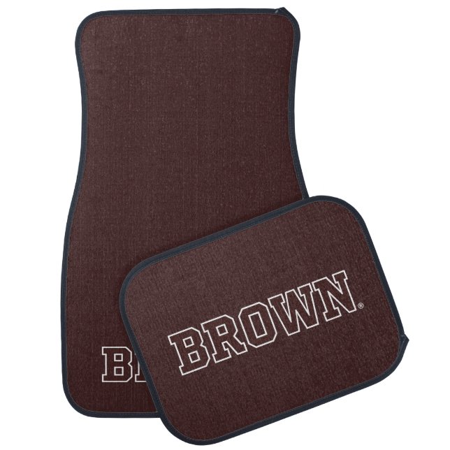 Brown Text Logo Car Floor Mat (Set)