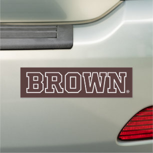 Brown Text Logo Car Magnet