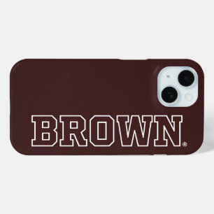 Brown Text Logo iPhone 15 Case