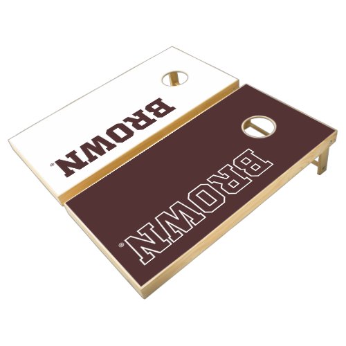 Brown Text Logo Cornhole Set