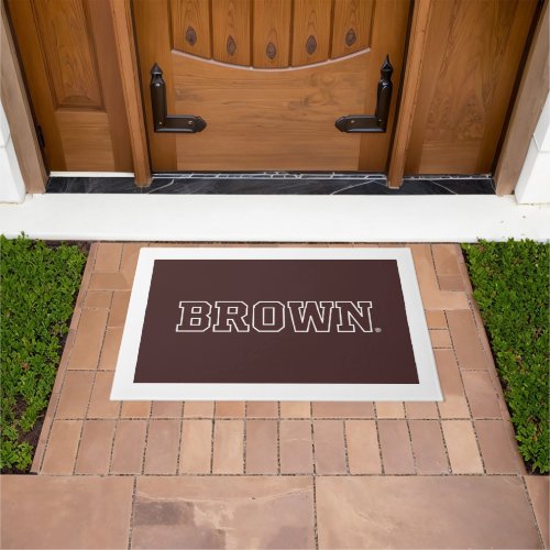 Brown Text Logo Doormat