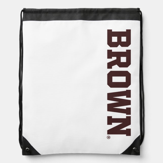Brown Text Logo Drawstring Bag (Front)