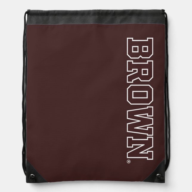 Brown Text Logo Drawstring Bag (Front)