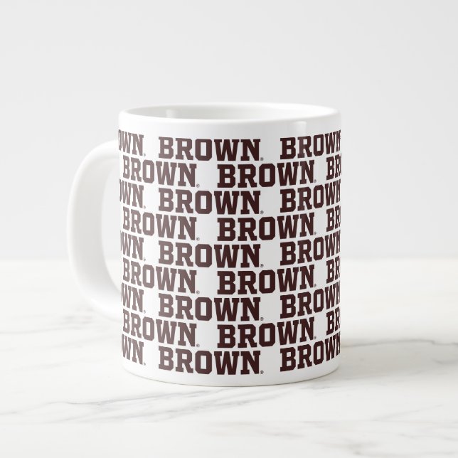 Brown Text Logo Giant Coffee Mug (Front Left)