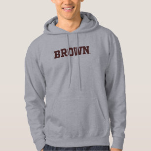 Brown Text Logo Hoodie