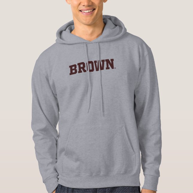 Brown Text Logo Hoodie (Front)