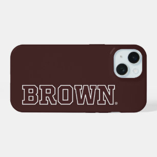 Brown Text Logo iPhone 15 Case