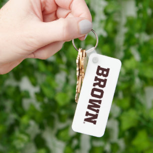 Brown Text Logo Keychain