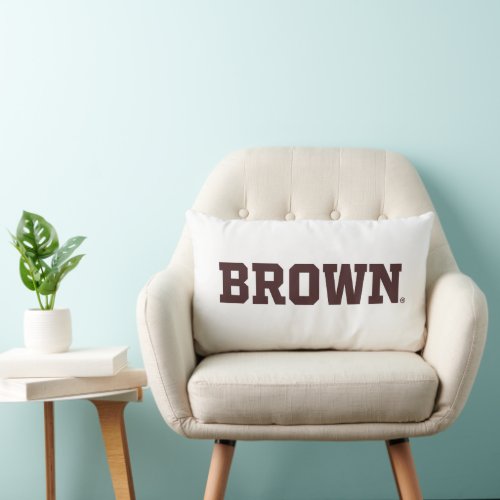 Brown Text Logo Lumbar Pillow