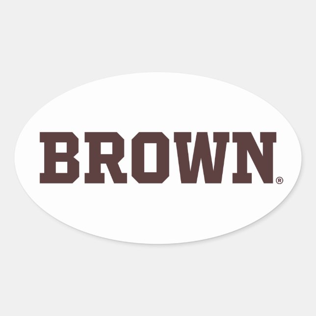 Brown Text Logo Oval Sticker (Front)