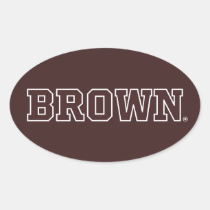 Brown Text Logo Oval Sticker