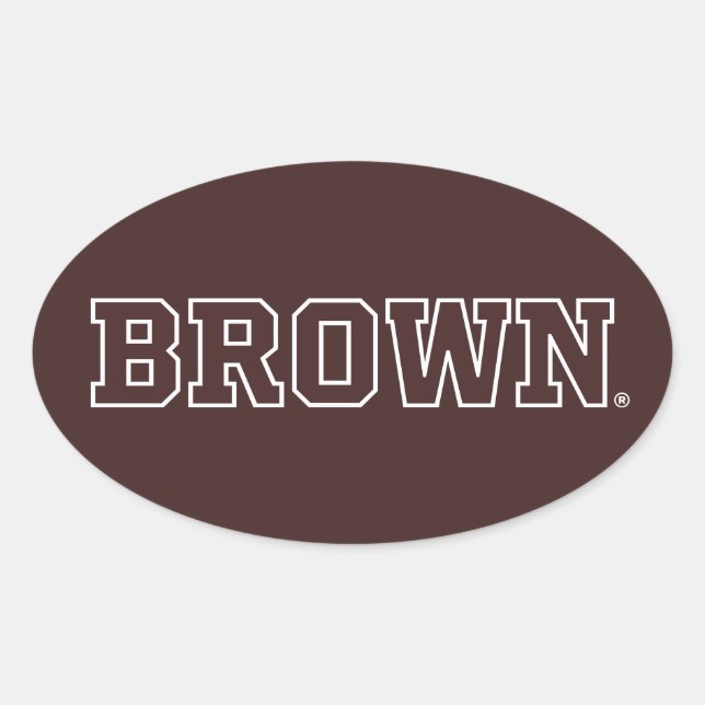 Brown Text Logo Oval Sticker (Front)