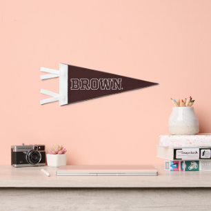 Brown Text Logo Pennant Flag