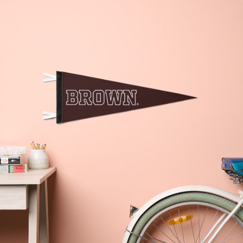 Brown Text Logo Pennant Flag