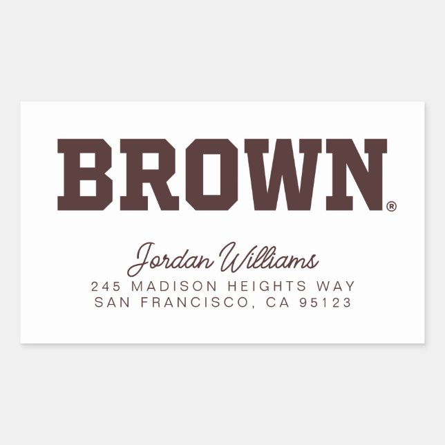 Brown Text Logo Rectangular Sticker (Front)