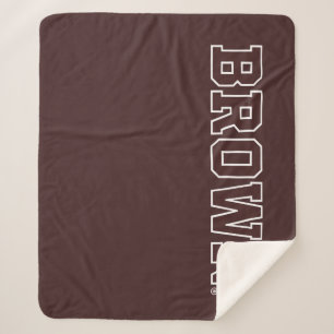 Brown Text Logo Sherpa Blanket